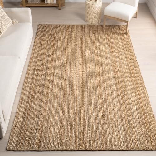 nuLOOM Rigo Alfombra de yute, tejida a mano, estilo rústico, 180 x 270 cm, Natural