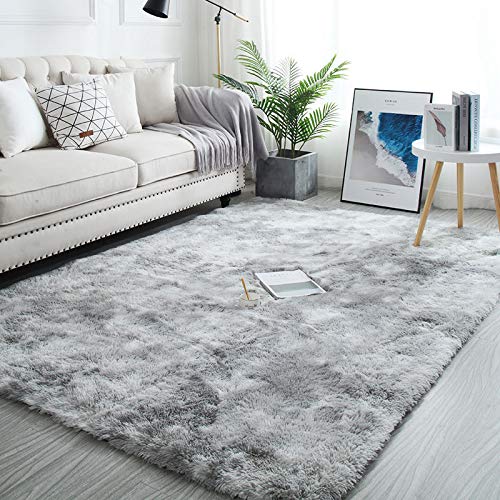 Pauwer Alfombra mullida para salón, de pelo largo, antideslizante, para dormitorio, 160 x 200 cm