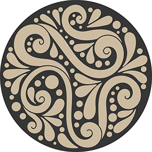 Megadecor Tipo Mandala Alfombra Dormitorio - Alfombra Salón - Antideslizante, Antihongos e Ignífuga - Alfombras XXL (155cm diametro, Modelo 39)