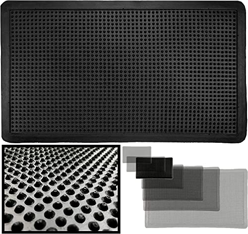 LucaHome - Felpudo Entrada Casa 40x70cm - Felpudo Goma Picos - Felpudo Exterior Lluvia - Alfombra Goma con puas Antideslizante - Fácil Limpieza - Felpudo Negro