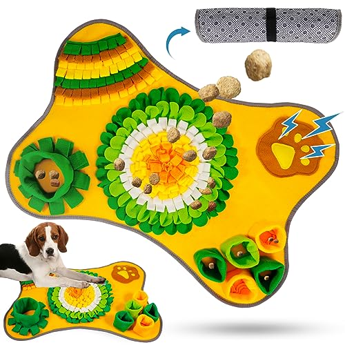 POWZOO Alfombra Olfativa Perros,Alfombra Olfato Perro,Estera de Alimentación Lenta Portátil para Entrenamiento de Forrajeo,Juego Inteligencia Perros Juguete Interactivo Snuffle Mat para Perros