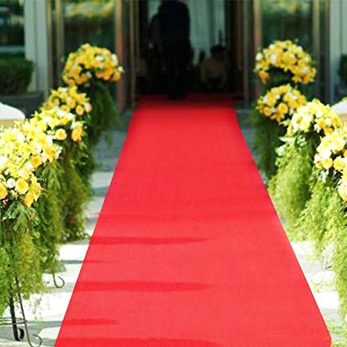 Jeteven ins Alfombra roja Rollo moqueta para Decoracion de Boda Alfombra de Pasillo Alfombra para Eventos alfombras Exteriores (5_x_1_cm)