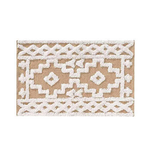 Douceur d'Intérieur Suave Interior, Alfombra Rectangular (60 x 90 cm) Medine, Yute Liso y algodón Liso