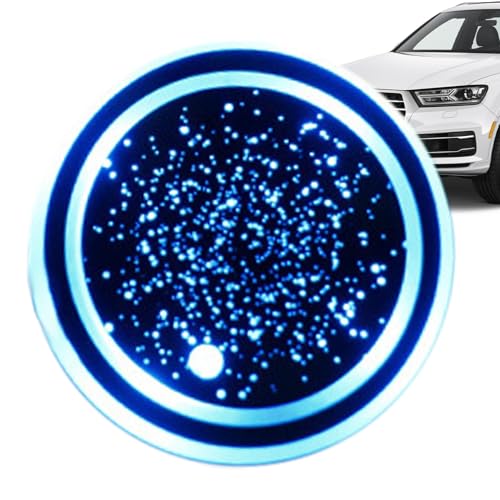 Tiro de Montaje LED de Coche - Estera de Soporte de Taza de Vehículo, Alfombra de Taza de Iluminación Interior Automático | 7 Colores Cambiar SubTratos de Bebida, Subcontratistas de Coche