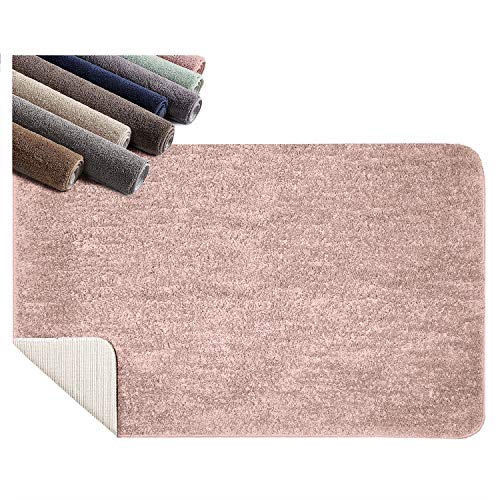 SCHEFFLER-Home Alfombra de baño 50x80 Antideslizante/Alfombra bañera como Accesorios de baño/Antideslizante y Lavable/Alfombrilla baño y Alfombra bañera Antideslizante en Rosa Viejo