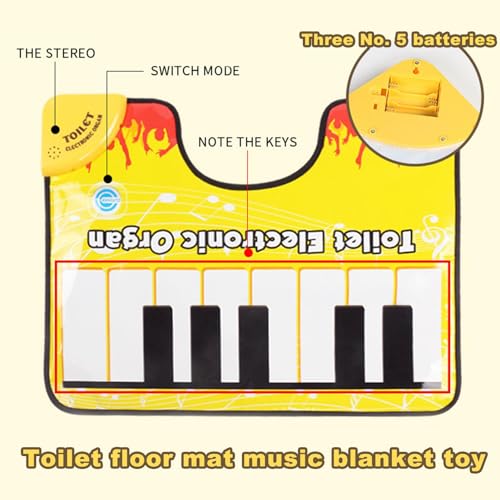 Tapete Para Piso De Piano Para Inodoro - Tapete Para Piano Para Inodoro Divertido | Alfombrillas Para Inodoro De Piano Alfombra Con Sonido De Piano Para Orinal | Chistes Y Juguetes De Broma Prácticos