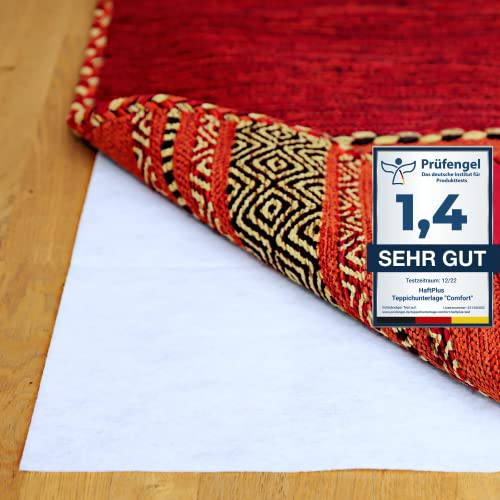 HaftPlus - Alfombra antideslizante de fieltro, alfombrilla antideslizante Öko-Tex para alfombras, se adhiere sin pegar, base antideslizante para alfombras, tamaño 80 x 150 cm
