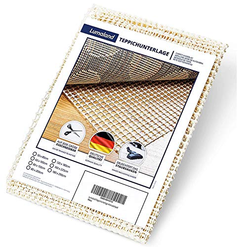 Lumaland Base Antideslizante Universal para Alfombra - Malla Antideslizante de Suelo para Alfombras - Protección Eficaz contra Resbalones - Recortable a Medida - Lavable y Duradera - 80 x 200 cm