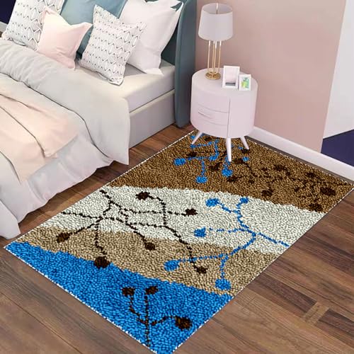 69x102CM Kit de Tejer ​con Gancho cojín de sofá Alfombra | Kit de Ganchos de Pestillo para Alfombras | Kit para Hacer Tapices | Kit de Alfombras con Gancho de Pestillo