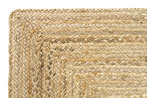 HAMID Alfombra Yute Alhambra Color Natural - Alfombra 100% Fibra de Yute, Trenzado a Mano, Alfombras de Salón, Comedor, Dormitorio, Pasillos, Color Natural (60x110cm)