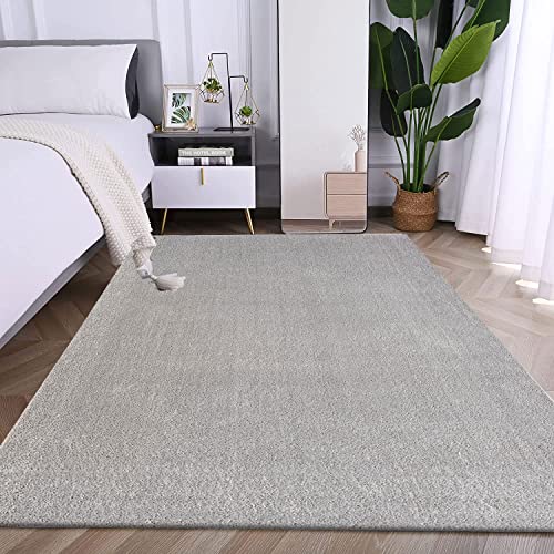 VIMODA Alfombra Prime Tipo Shaggy de Pelo Largo en Color Turquesa, alfombras Modernas para el salón y el Dormitorio, Farbe:Grau, Maße:80x150 cm
