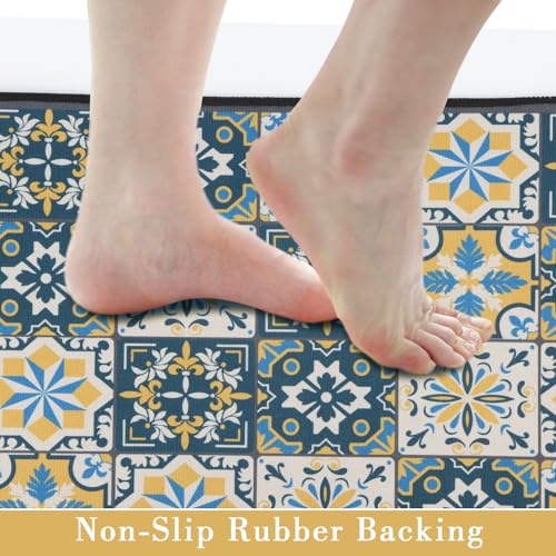 Fecialy Alfombras de Cocina, Alfombra de Cocina Antideslizante, Alfombra de Pasillo antifatiga para Cocina, Alfombra para baño, Pasillo de salón, 40x60+40x120cm