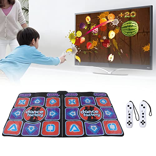 KIMISS Music Dance Pad, Ejercicio Plegable Educación Temprana Tanzmatte Dance Factory Double Player Baile Just Mat Electronic Electronic Mat para Sala de Estar con Cable AV
