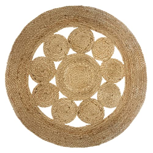 Atmosphera - Alfombra Calada 'Esra' en Yute D. 80 cm