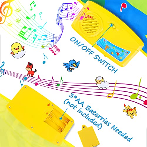 Alfombra de Piano y Teclado Musical - Estera de Baile Táctil - Alfombra de Suelo Portátil y Electrónica - Educativo Juguete Regalo para Bebé y Niño (135 x60cm)