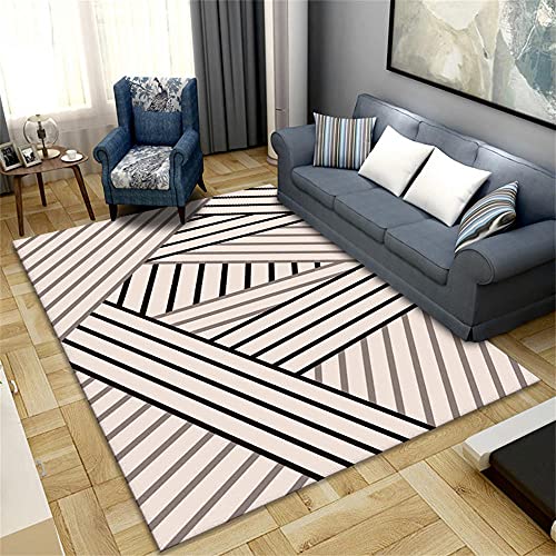 Alfombras De Habitacion Infantil Alfombra Barata Diseño gráfico geométrico Simple Moderno Rosado Negro Alfombra Barata 80x160cm