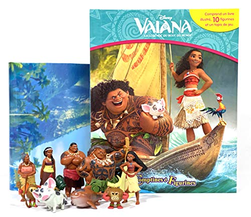Phidal – Vaiana Coffret Libro con 10 Figuras + Alfombra de Juego, Multicolor - Libro Francés