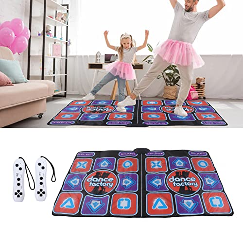 KIMISS Music Dance Pad, Ejercicio Plegable Educación Temprana Tanzmatte Dance Factory Double Player Baile Just Mat Electronic Electronic Mat para Sala de Estar con Cable AV