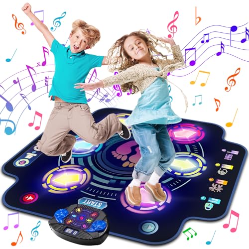 maysida Alfombra de Baile para niños - Alfombrilla de Baile electrónica con 6 Botones Luminosos y Bluetooth inalámbrico, Regalos de cumpleaños Juguetes para niñas Niños