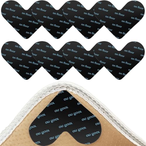 8 Piezas Antideslizante Alfombra, Antideslizante Pinzas para Alfombras, Sujeta Alfombras Casa Reutilizable, Lavable Bases Antideslizantes para Alfombras de Pisos de Madera