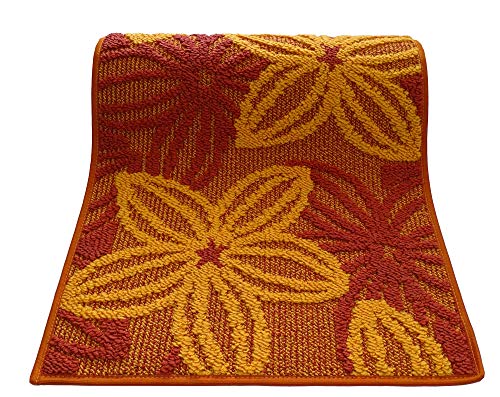 Lashuma Alfombra de cocina Enea, color naranja, antideslizante, rectangular, 50 x 80 cm