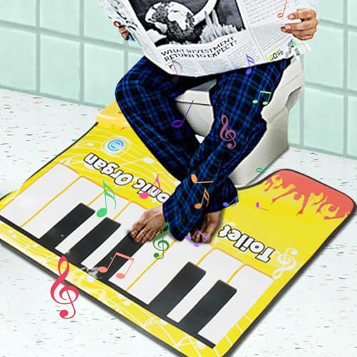 Tapete Para Piso De Piano Para Inodoro - Tapete Para Piano Para Inodoro Divertido | Alfombrillas Para Inodoro De Piano Alfombra Con Sonido De Piano Para Orinal | Chistes Y Juguetes De Broma Prácticos