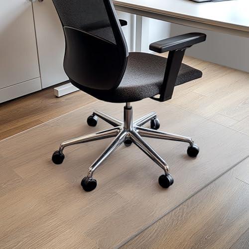 COSYLAND Protector de Suelo para Silla con Ruedas, Alfombra Transparente de Alta Claridad 90 x 120 cm, Tapete de PVC Liso para Oficina, Parquet, Escritorio o Gaming, Antiarrayado y Duradero