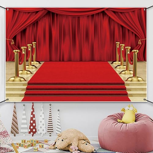 MIRRORANG Poliéster 1,8x1,1m Banner de Alfombra roja Decoración de Ceremonia de premios de Alfombra roja Estreno de película Filmfest Banner de Boda Decoración de Fiesta de cumpleaños Banner