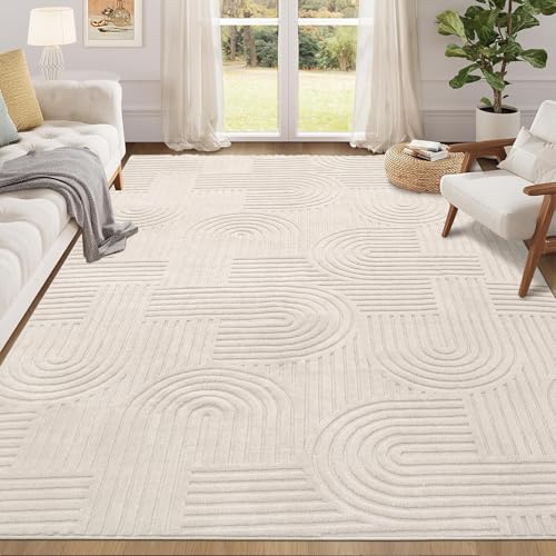 Enyhom Alfombras Lavables a máquina para Sala de Estar, 120 x 160 cm, no se desprenden, alfombras Suaves de Pelo Alto, Antideslizantes, Alfombra Grande y esponjosa, Alfombra para Oficina, Comedor,