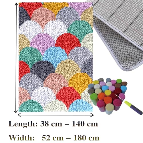 Kit de Gancho de Pestillo para Adultos, Kit de Alfombra de Gancho de Pestillo, kit de Fabricación de Alfombras para el Hogar, kits de Bordado de Punto de Cruz, Alfombra Latch Hook Kit 38 x 52 cm
