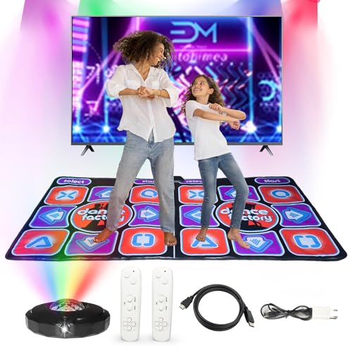 washrobots Alfombra de Baile Doble Alfombra de Baile Electrónica con cámara HD Alfombra de Baile Digital Interactiva para TV para Niños, Adultos y Niñas