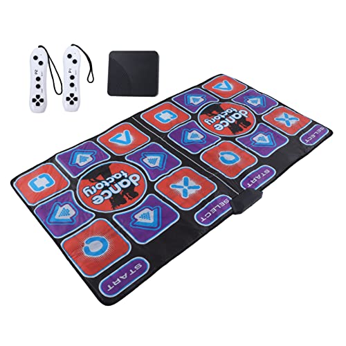 KIMISS Music Dance Pad, Ejercicio Plegable Educación Temprana Tanzmatte Dance Factory Double Player Baile Just Mat Electronic Electronic Mat para Sala de Estar con Cable AV