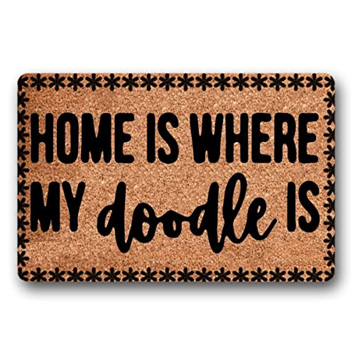 Alfombrilla De Baño 40x60cm, El Hogar Es Donde Está Mi Garabato Alfombra Baño Lavable A Máquina Personalizado Alfombra para Ducha, para Cocina, Jardín, Terraza
