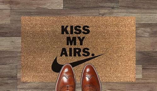 Kiss My Airs Coir - Felpudo (fibra de coco en interior), color gris claro, marrón y crema