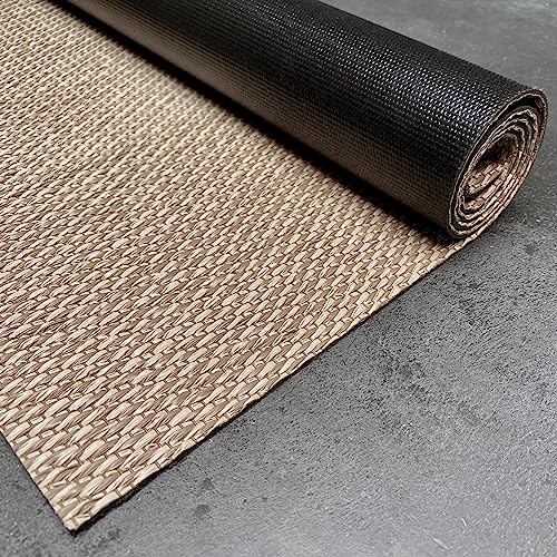 STORESDECO Alfombra vinilica de Tejido Trenzado Premium de Alta Gama Lavable Antideslizante Alfombras vinilicas Resistentes para Salon Cocina habitacion baño Pasillo Exterior Color Beige 120x180 cm