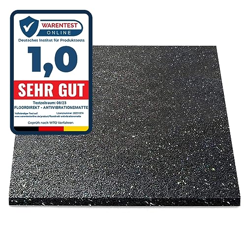 Floordirekt Alfombra Antivibración 60x60 cm - Fabricada en Alemania - Para Lavadoras, Secadoras, etc. - Cortable - Disponible en Diferentes Grosores (60 x 60 x 0,5 cm)