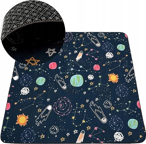 HAMUR HOME Alfombra De Juegos para Bebés - Alfombra De Bebé para Niños 150 X 150 Cm - Ideal para Habitaciones Infantiles Salas De Juegos Y Lavadoras - Carpeta Infantil Lavable (Space)