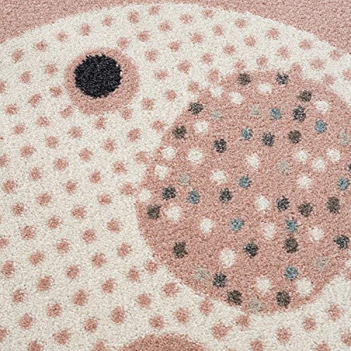 Fashion4Home Alfombra Infantil, diseño de Elefante con Globos en Forma de corazón, sin componentes tóxicos