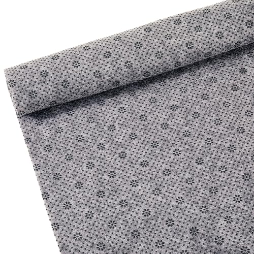 GORGECRAFT 1.5x1m Tela Antideslizante de Respaldo de Tela Almohadilla Antideslizante Primaria con Patrón de Flor de Ciruelo Tela de Fieltro para Alfombras Alfombra Cojín Aguja Perforadora