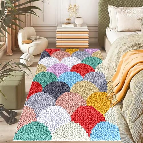 Kit de Gancho de Pestillo para Adultos, Kit de Alfombra de Gancho de Pestillo, kit de Fabricación de Alfombras para el Hogar, kits de Bordado de Punto de Cruz, Alfombra Latch Hook Kit 38 x 52 cm