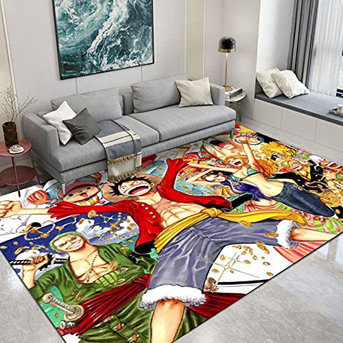 One Piece Alfombra Estilo De Dibujos Animados Anime Área Antideslizante Habitación Rectangular para Niños Sala De Estar Dormitorio Alfombra