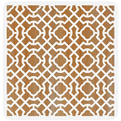 FINGERINSPIRE Plantilla piso 30x30cm, plantilla baldosas mandala, plantilla rejilla tradicional plástico, plantillas mandala reutilizables grandes para pintar en el suelo la pared, muebles tela