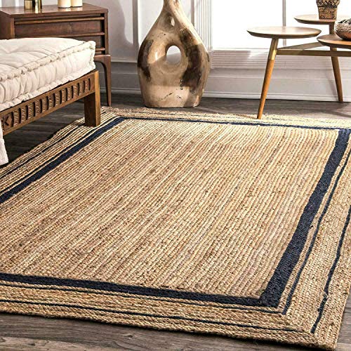 Ripaz - Alfombra de yute natural trenzada hecha a mano (120 x 180 cm)