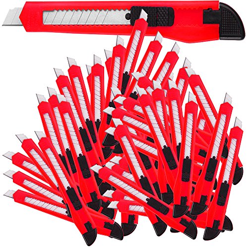 Juego de 200 Cúteres con Asa Ergonómica Hoja 9mm Set de Cuchillas Multiuso para alfombras fieltro Corte a presión