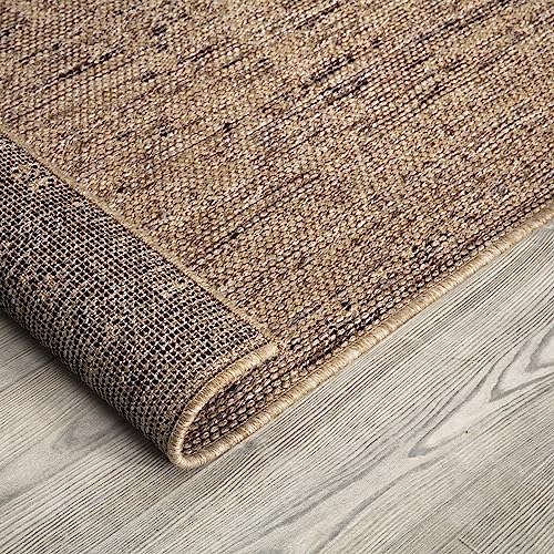 Paco Home Alfombra Salon De Habitacion Cocina Exterior Terraza Jardin Se Puede Lavar En La Lavadora Motivo Boho Chic Lisa, tamaño:80x150 cm, Color:Beige 4