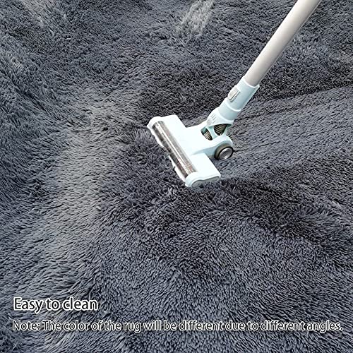 CHOSHOME Alfombra Shaggy para Salón habitación de los Niños Dormitorio Alfombra Interior Suave de Pelo Largo para Salón o Dormitorio Alfombra Antideslizante Muy Suave (Gris,90 * 150cm)