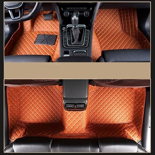 Alfombrillas Coche Alfombrilla De Coche A Cuadros con Diamantes Personalizada para Cadillac STS DTS SLS XLR XT6 CT6 XT5 CT4 CT5 XT4 para Sevilla ELR Alfombrillas Cuero (Color : Marrón)