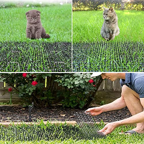 200CM*28CM Pinchos Anti Gatos, Alfombrilla de plástico con Pinchos Evita Que Las Mascotas se Acerquen para Jardines Interiores Y Exteriores