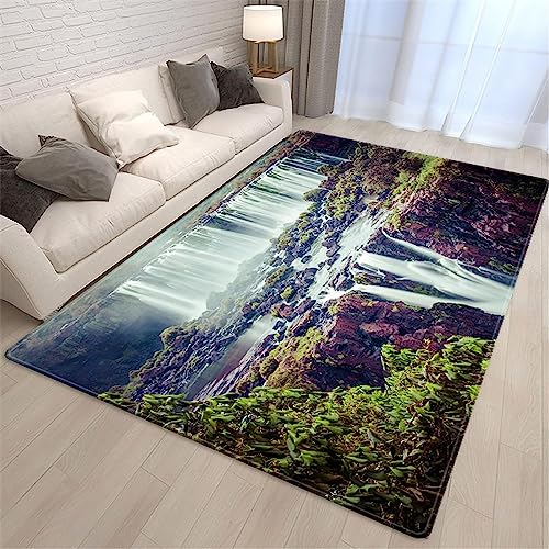 Alfombra Mi Paisaje De Cascada Khe 3D, Alfombra para Dormitorio, Alfombra para Sala De Estar, Habitación para Niños Alfombra Soft Crystal Velvet 160 X 230 Cm / 62,99 X 90,55 Pulgadas - Limpi 0