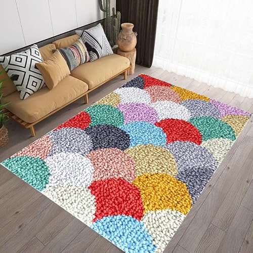 Kit de Gancho de Pestillo para Adultos, Kit de Alfombra de Gancho de Pestillo, kit de Fabricación de Alfombras para el Hogar, kits de Bordado de Punto de Cruz, Alfombra Latch Hook Kit 38 x 52 cm